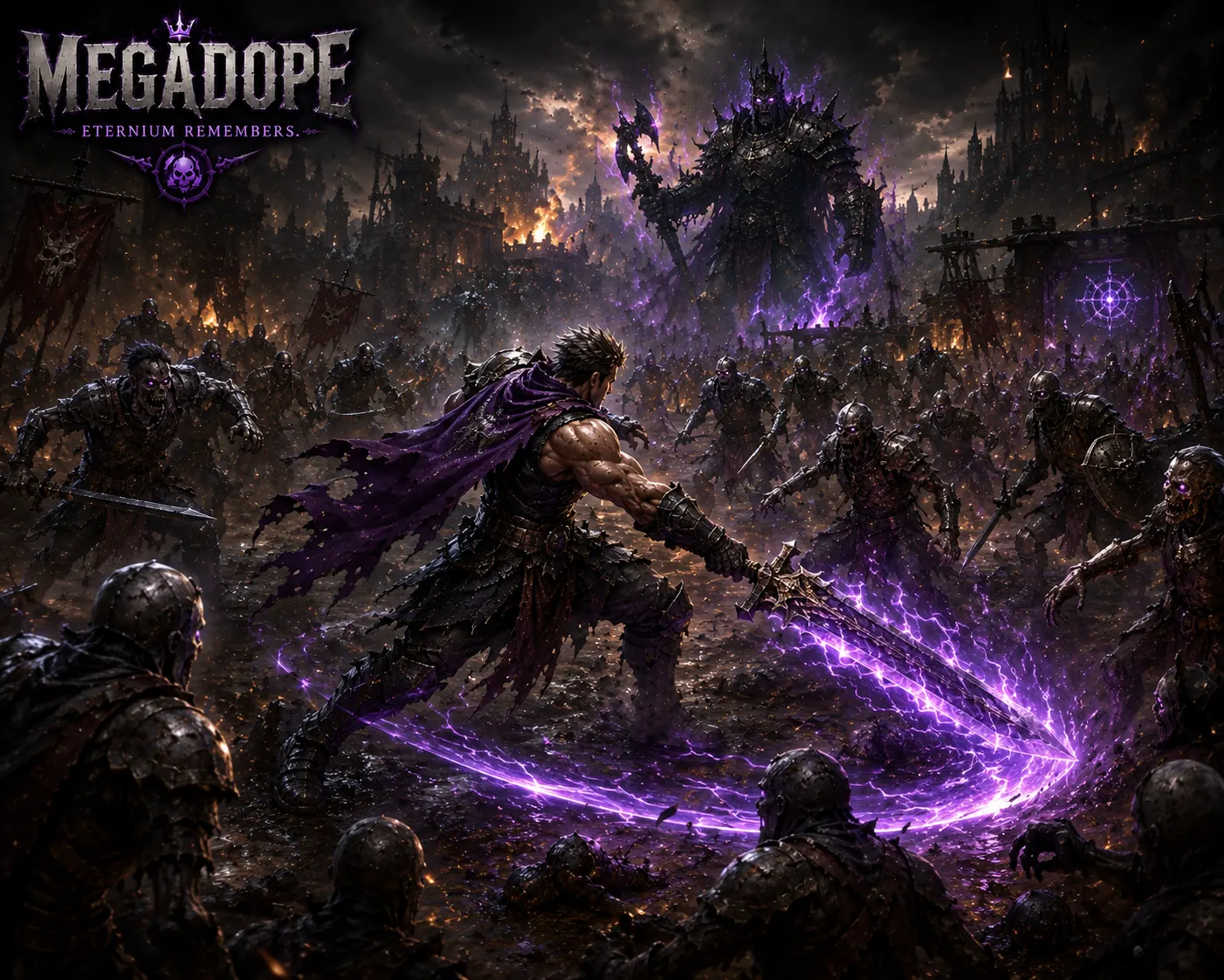 Maximus fighting hordes of enemies in Level 1 Fallen Kingdom