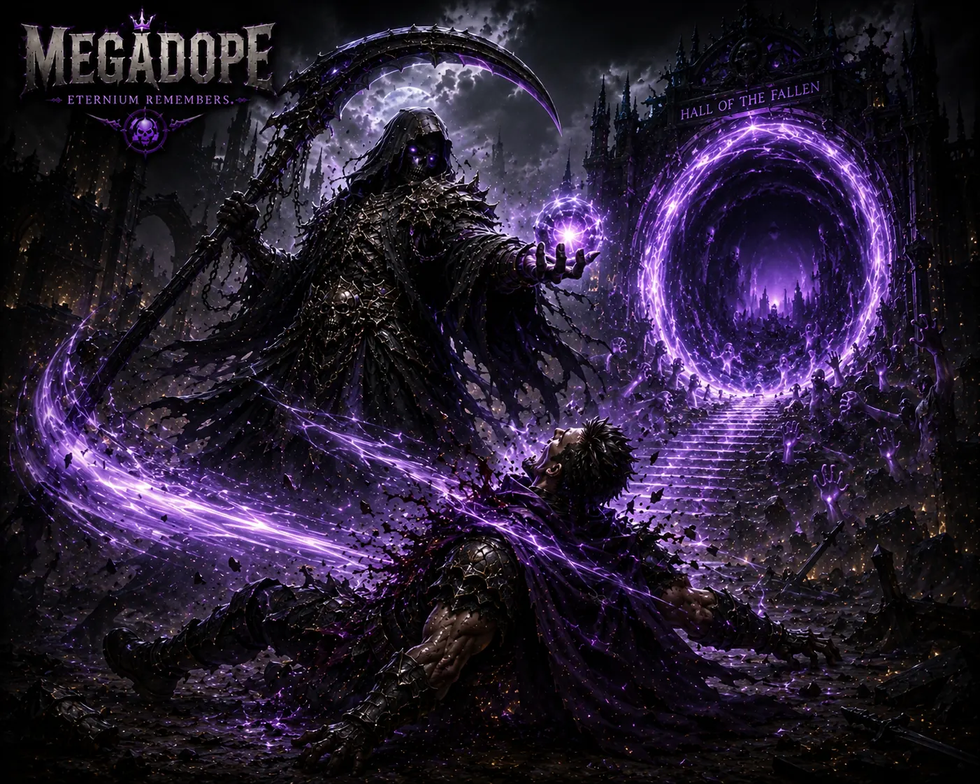 Death accepting the player's soul and sending it to the Hall