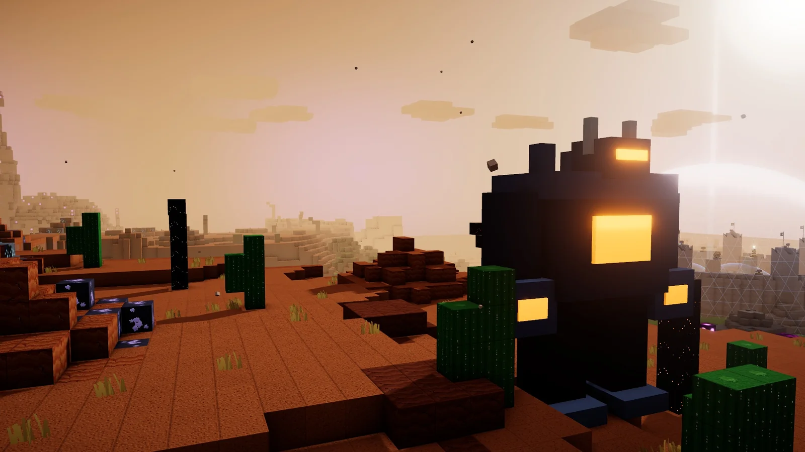 The towering Colossus boss looming over the landscape